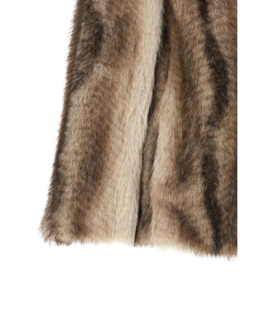 Twinset Brown Striped Faux Fur Cape
