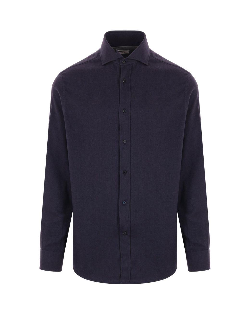 Brunello Cucinelli Blue Long-Sleeved Buttoned Shirt for men