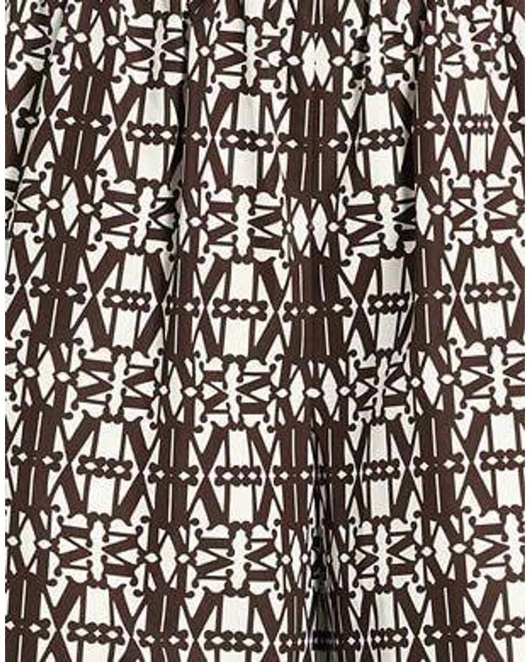 Max Mara Black Geometric Print Wide-Leg Shorts