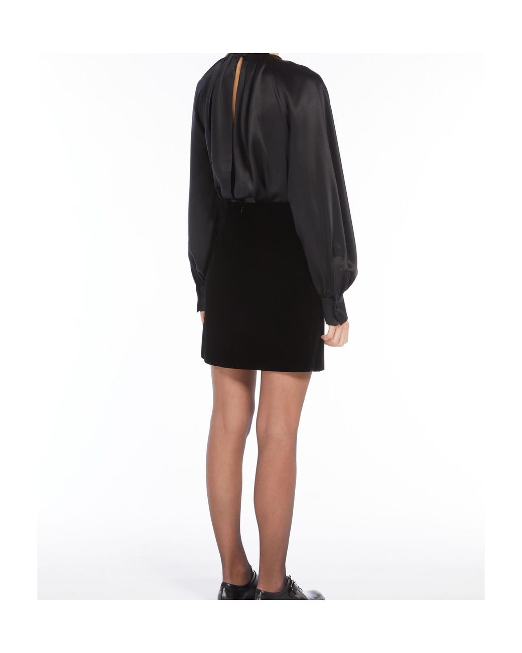 Max Mara Black Velvet And Satin Dress