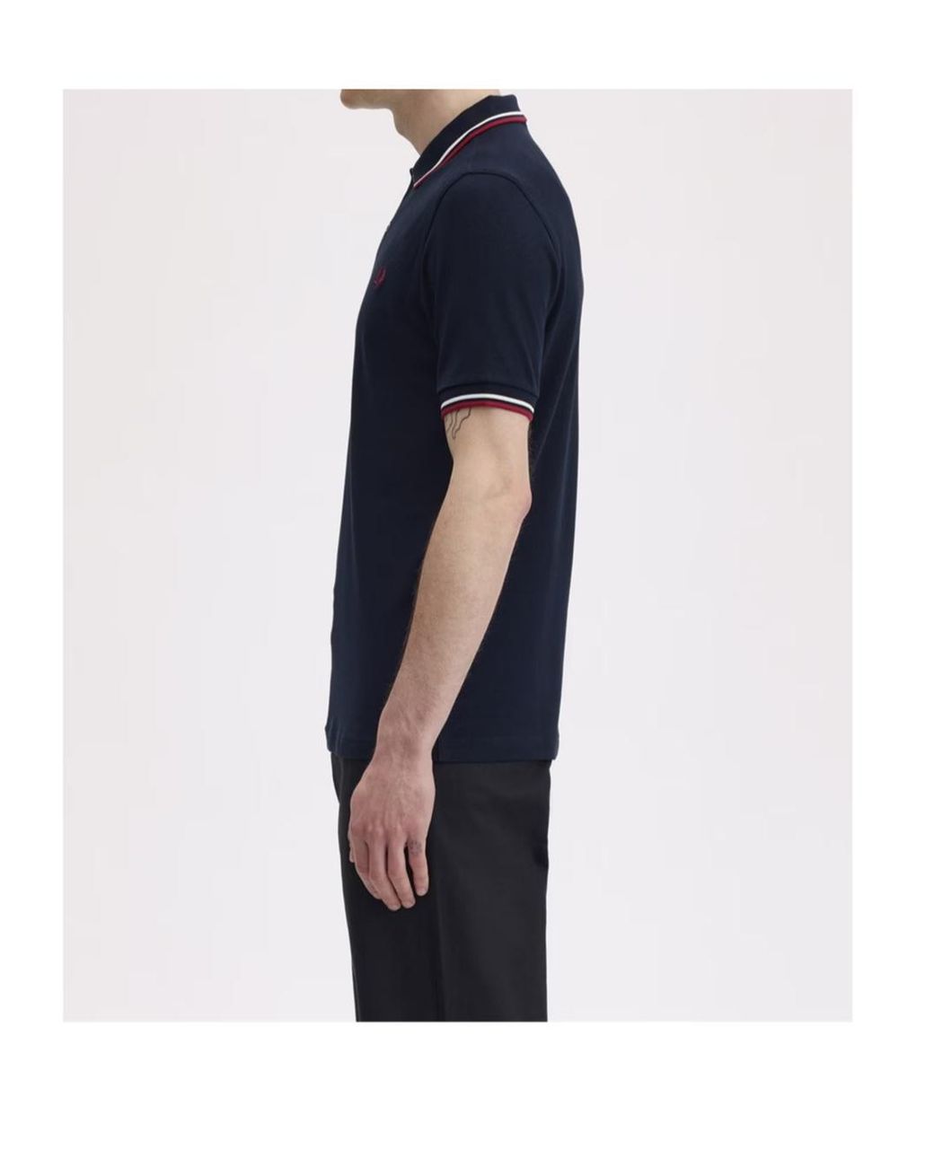 Fred Perry Black Short Sleeve Twin Tipped Polo Shirt for men
