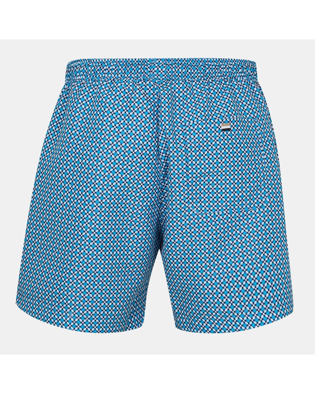 Boss Blue Patterned Swim Shorts for men