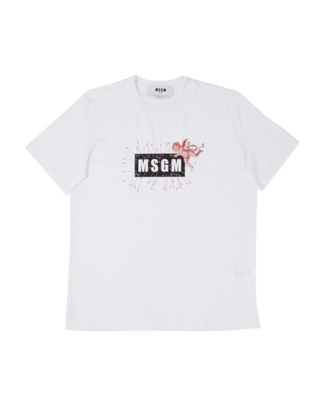 MSGM White Logo Short-Sleeved T-Shirt