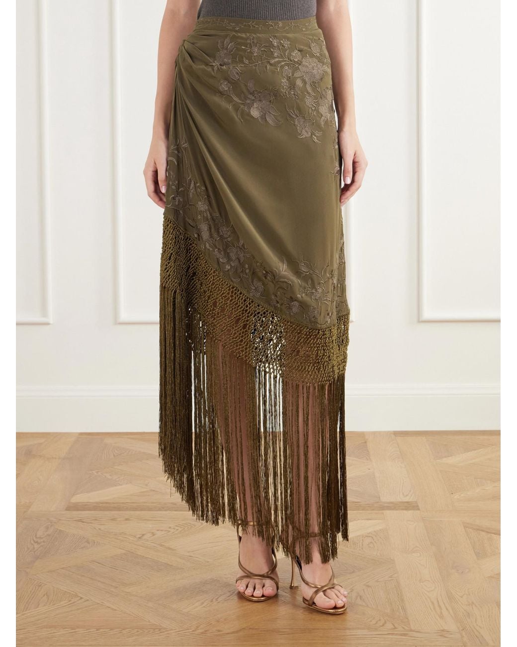 Ulla Johnson Natural Fringed Skirt