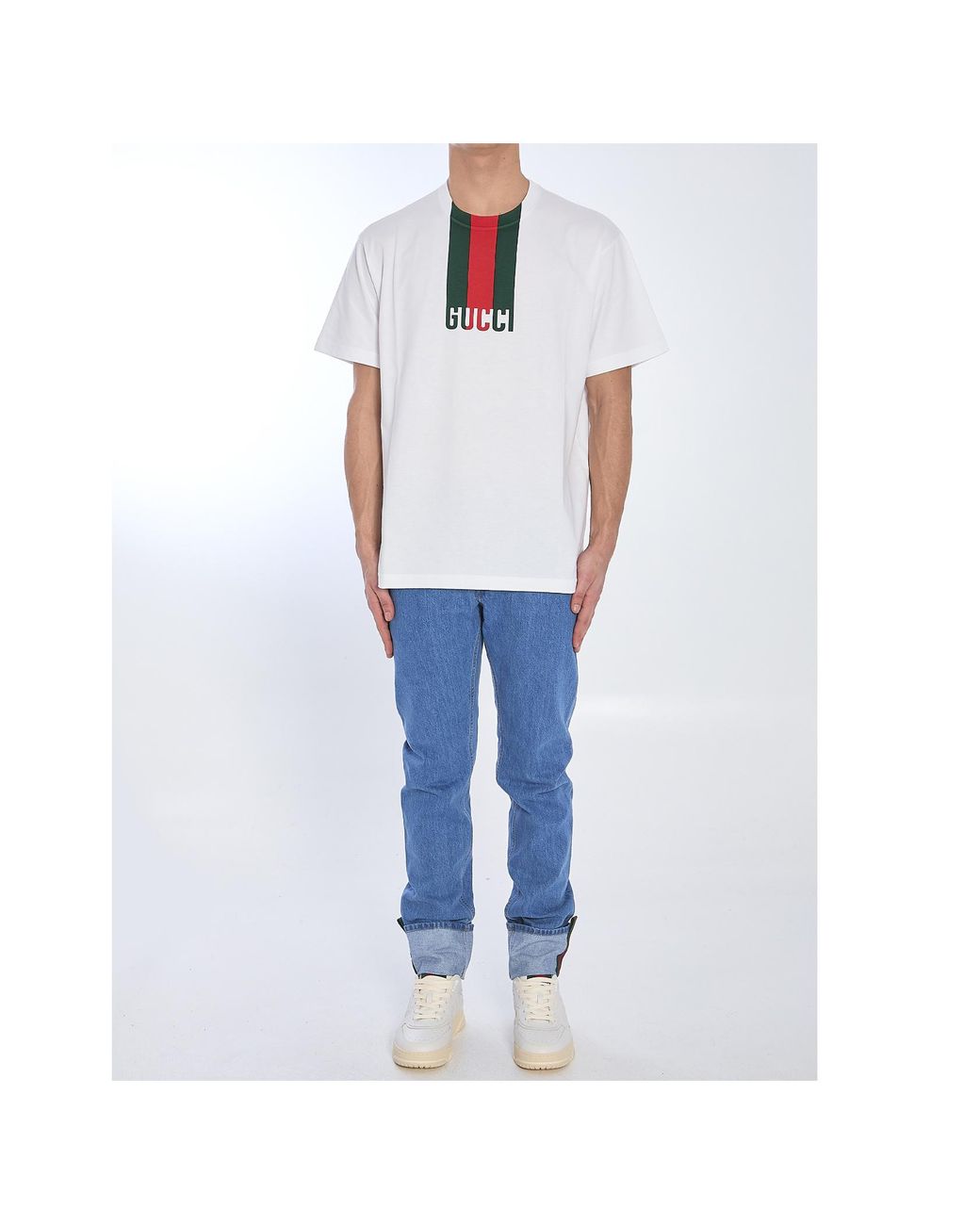 Gucci Blue Tapered Fit Denim Trousers for men