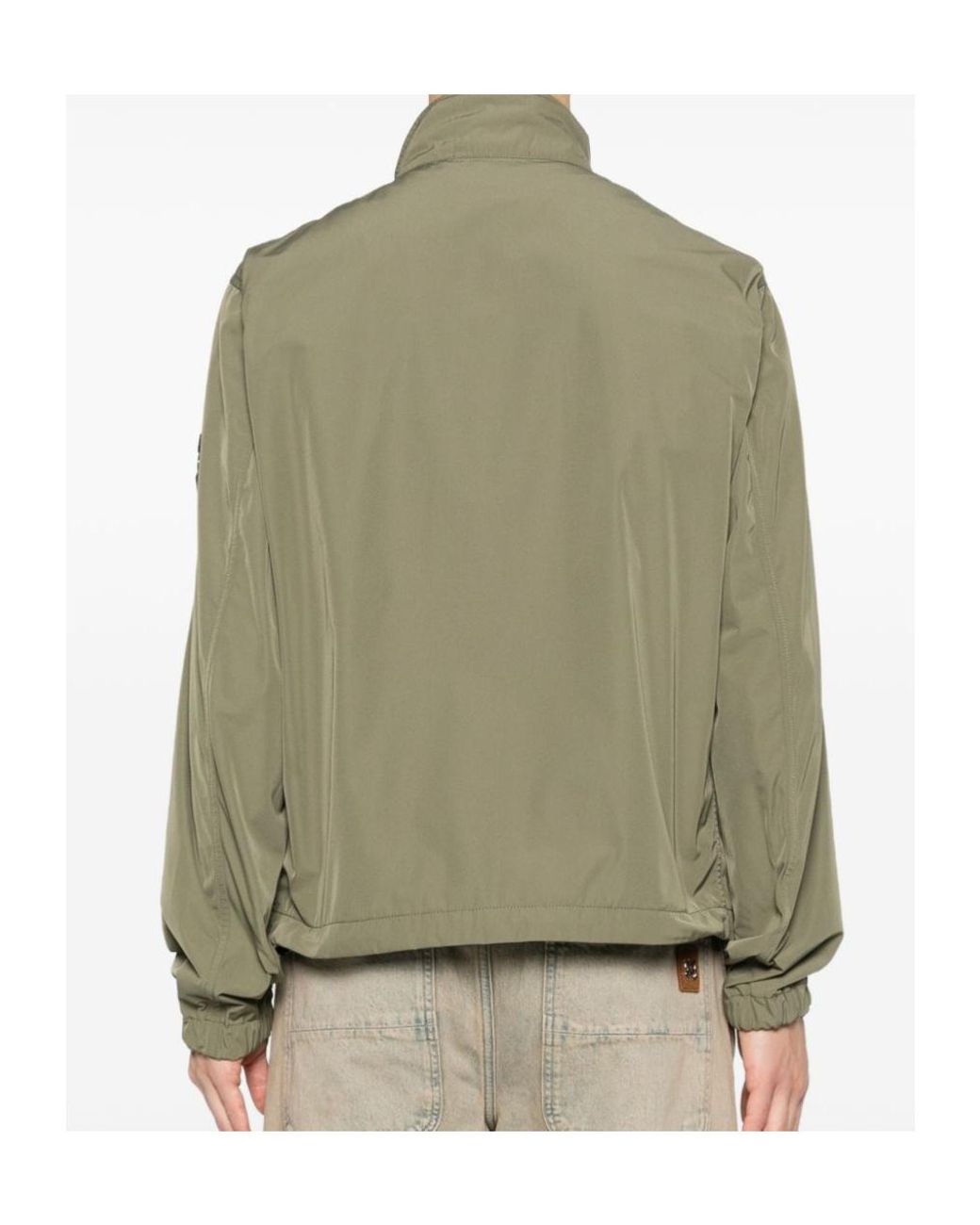 Stone Island Green Logo Patch High Neck Jacket for men