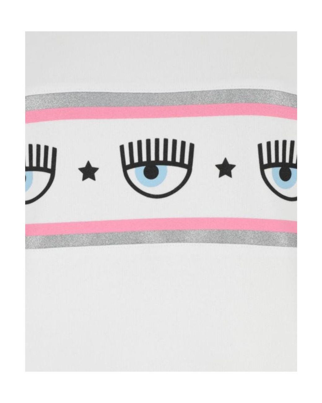 Chiara Ferragni White Logo Printed Crewneck Sweatshirt