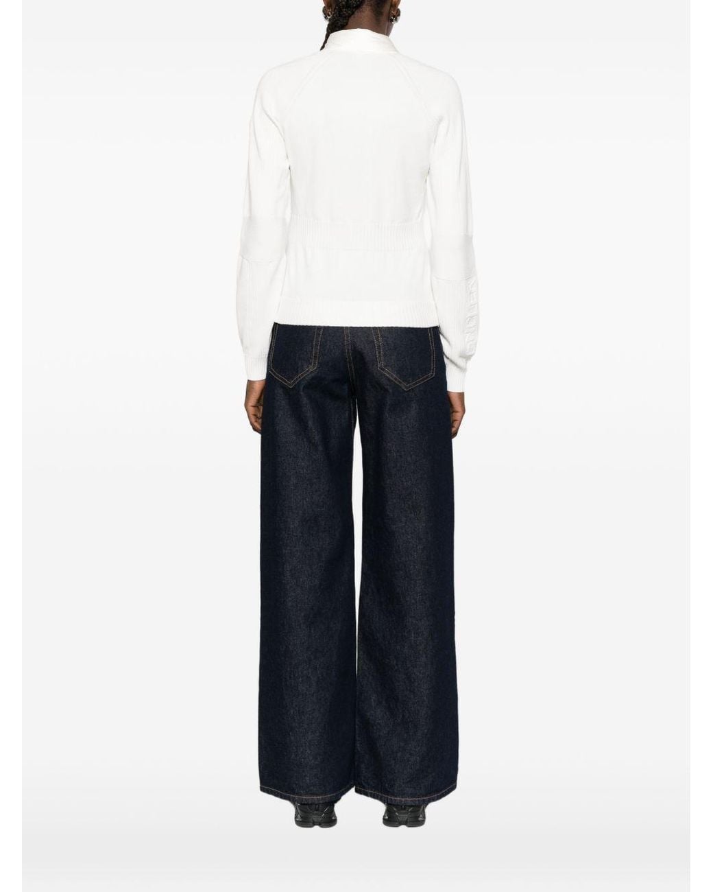 Moncler White Grenoble Tricot Quilted Cardigan