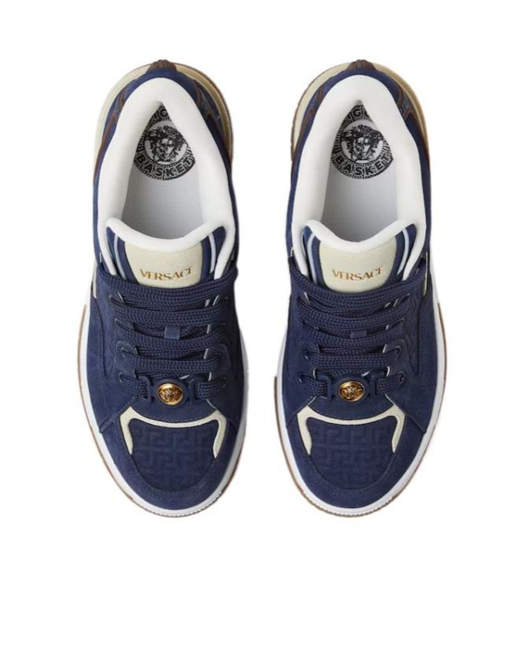 Versace Blue Biggie Basket Low Top Sneakers for men