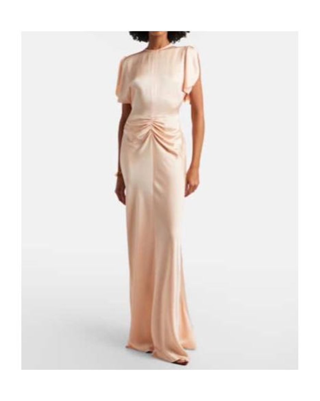 Victoria Beckham Pink Isabella Gathered Satin Gown