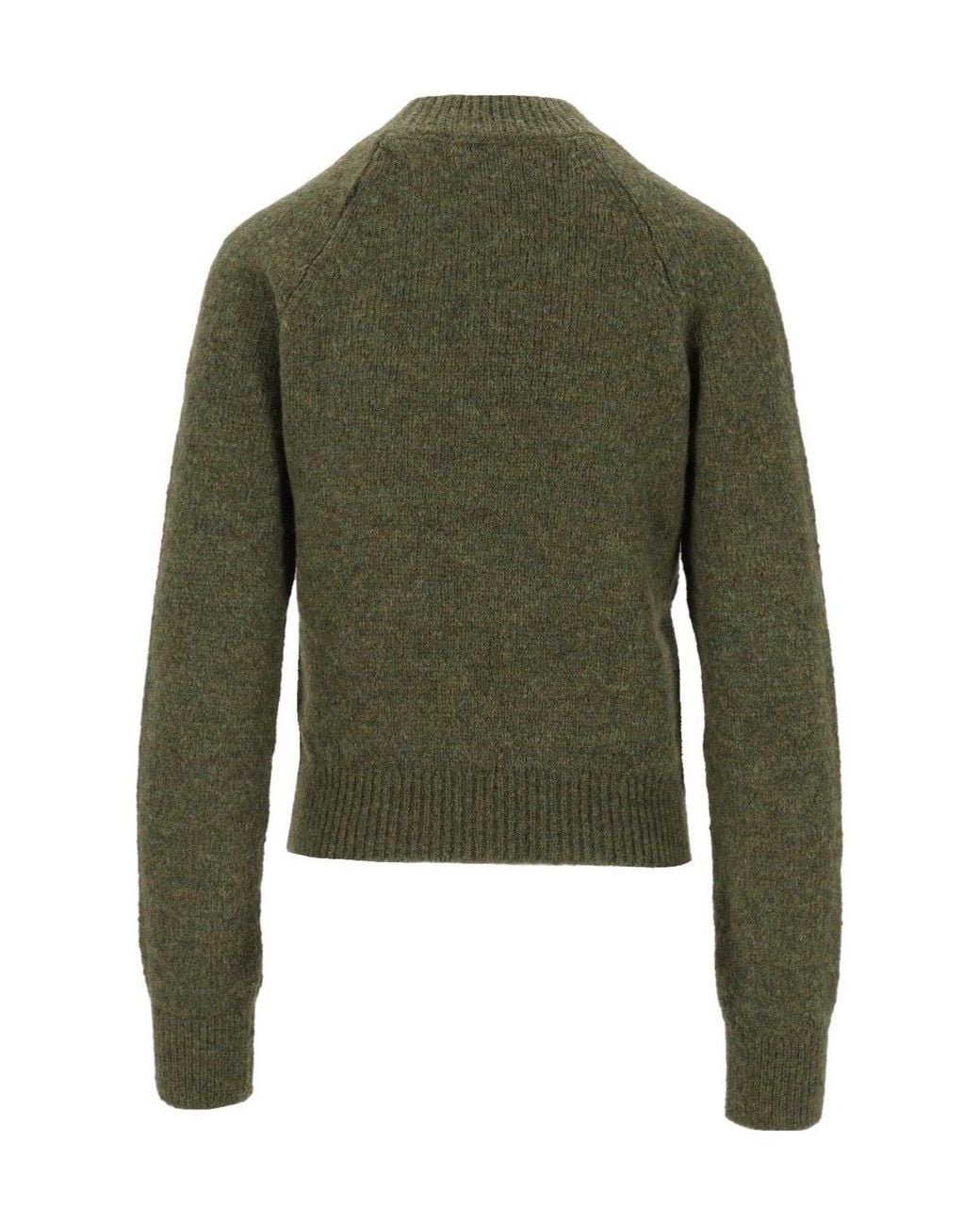 Dries Van Noten Green Texas High Crewneck Sweater