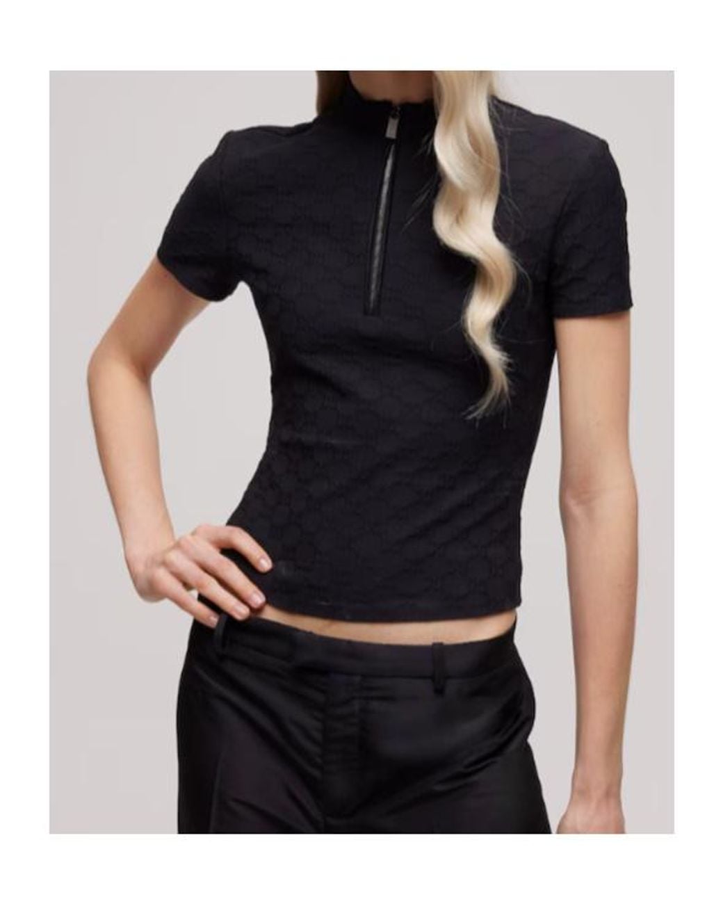 Gucci Black Gg Jersey Jacquard T-Shirt