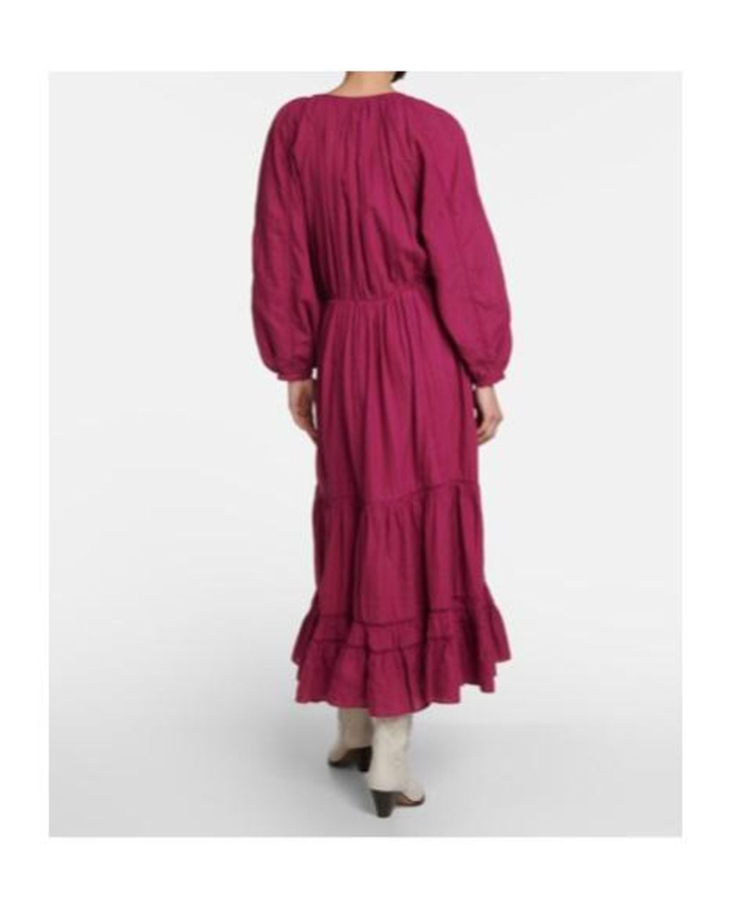 Isabel Marant Purple Latifa Cotton And Linen-Blend Midi Dress