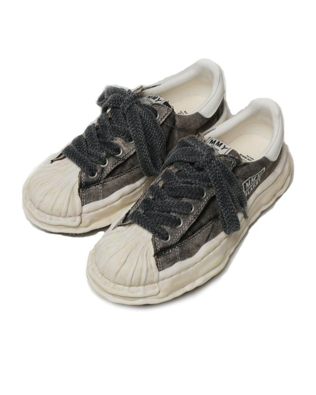 Maison Mihara Yasuhiro Gray Blakey Bleached-Canvas Sneakers for men