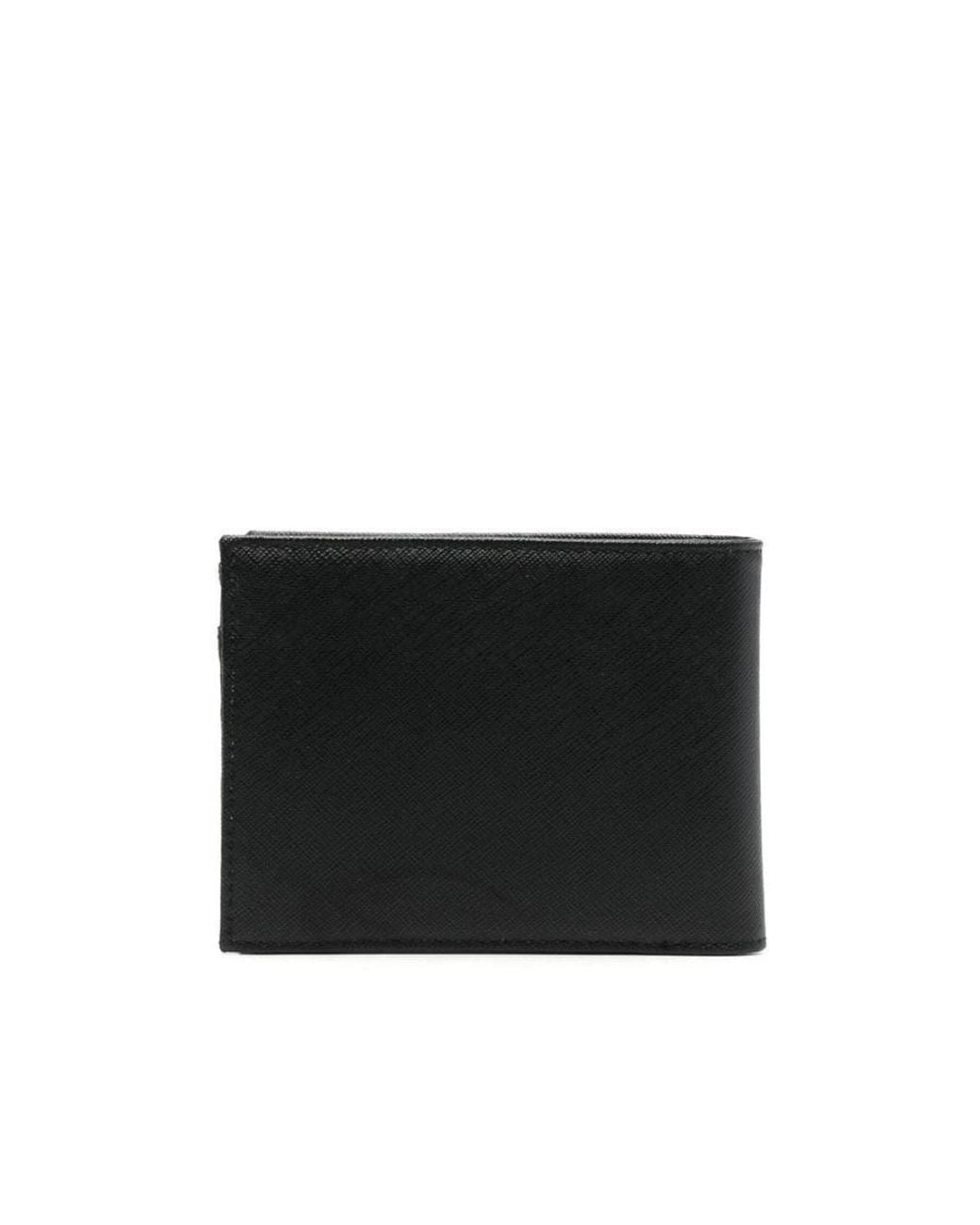 Emporio Armani Black Logo Plaque Bifold Wallet for men