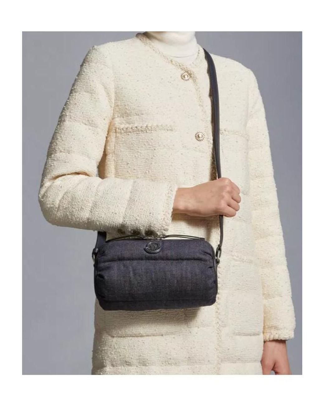Moncler Black New Keoni Denim Cross Body Bag