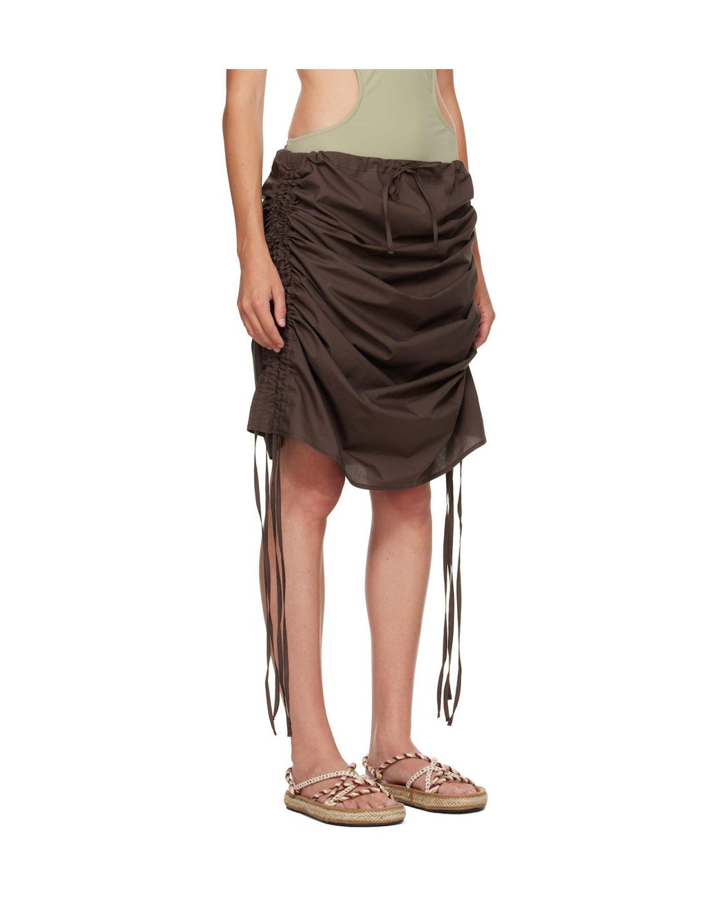 Baserange Black Pleated Midi Skirt