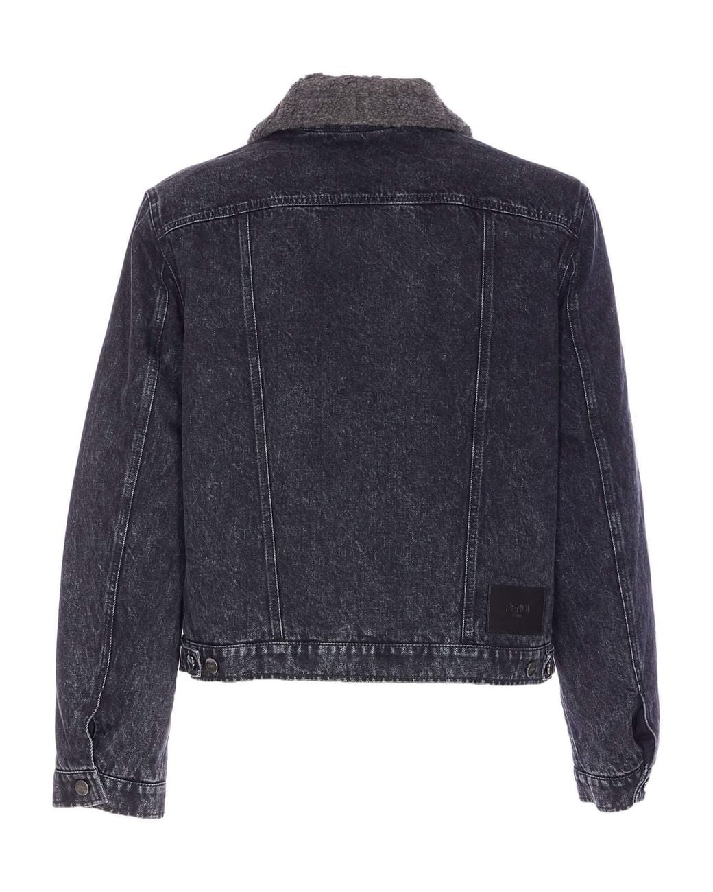 Fendi Gray Button-Up Denim Jacket for men