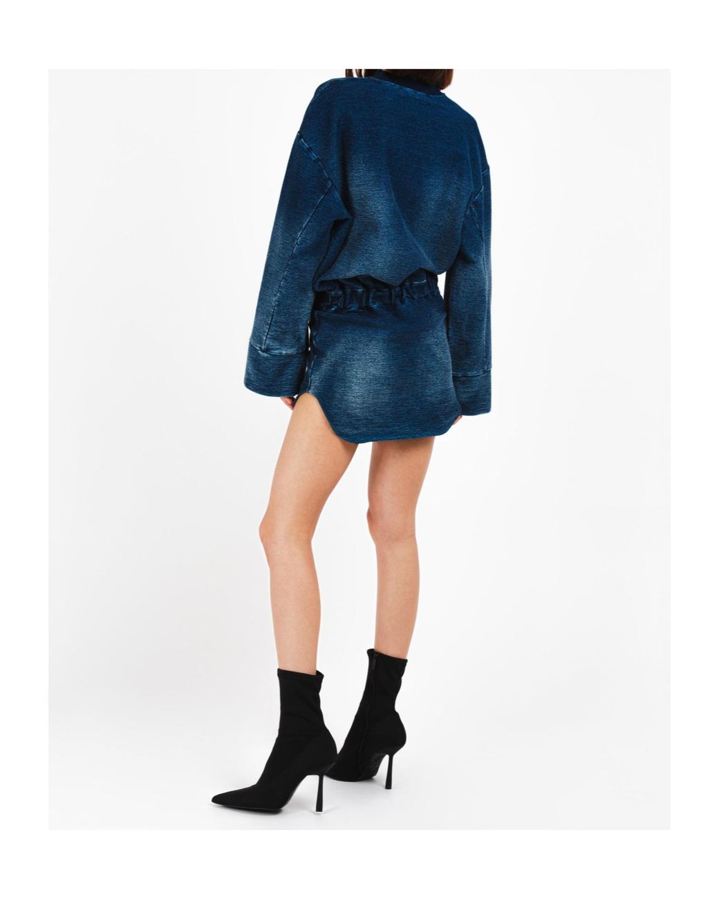 Barrow Blue Drop Shoulder Denim Dress