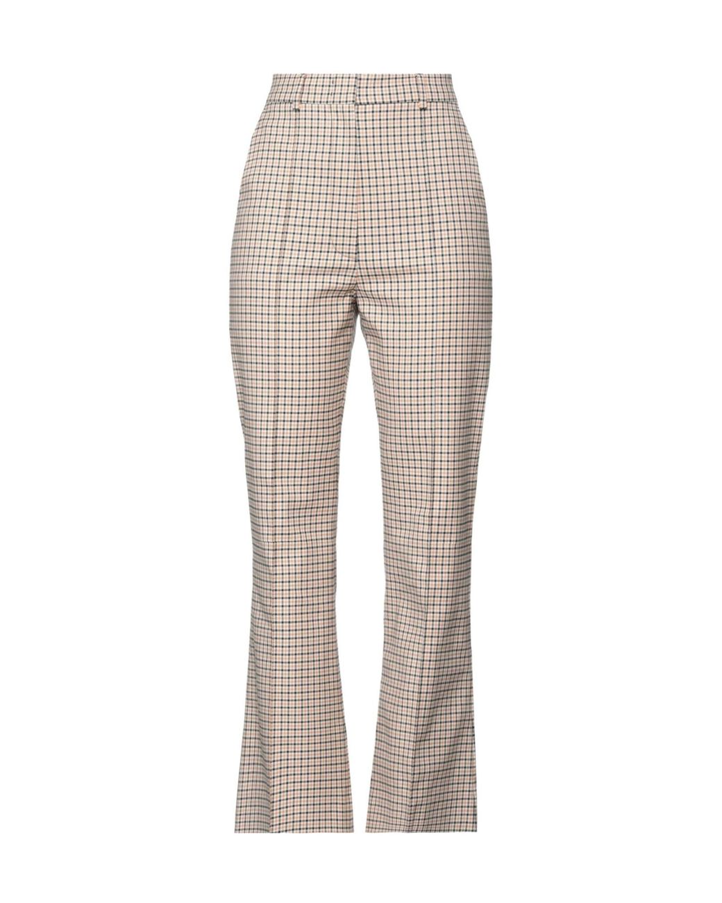 Sportmax Gray Tartan Pattern Casual Trouser