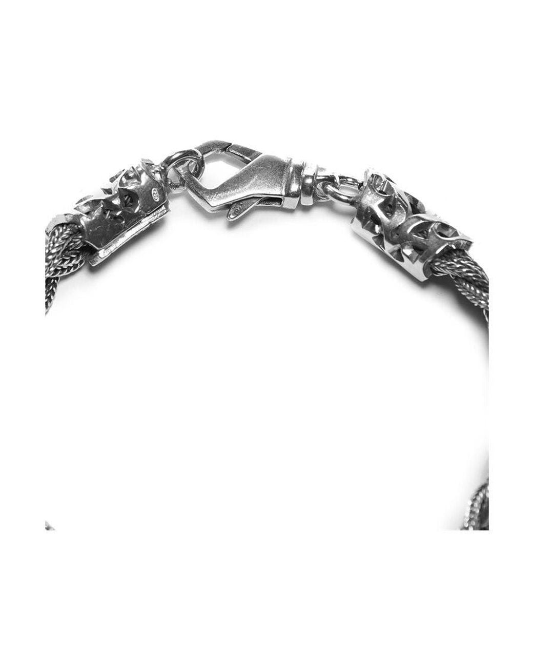 Emanuele Bicocchi Metallic Flat Braided Bracelet for men