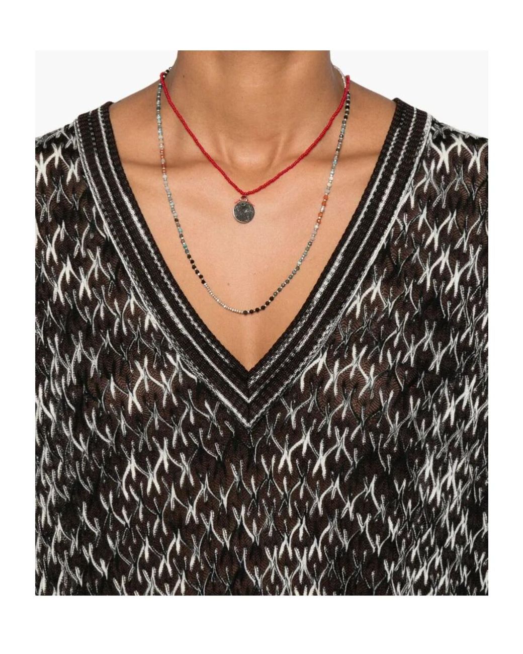 Missoni Black Geometric-Pattern Knitted Jumper