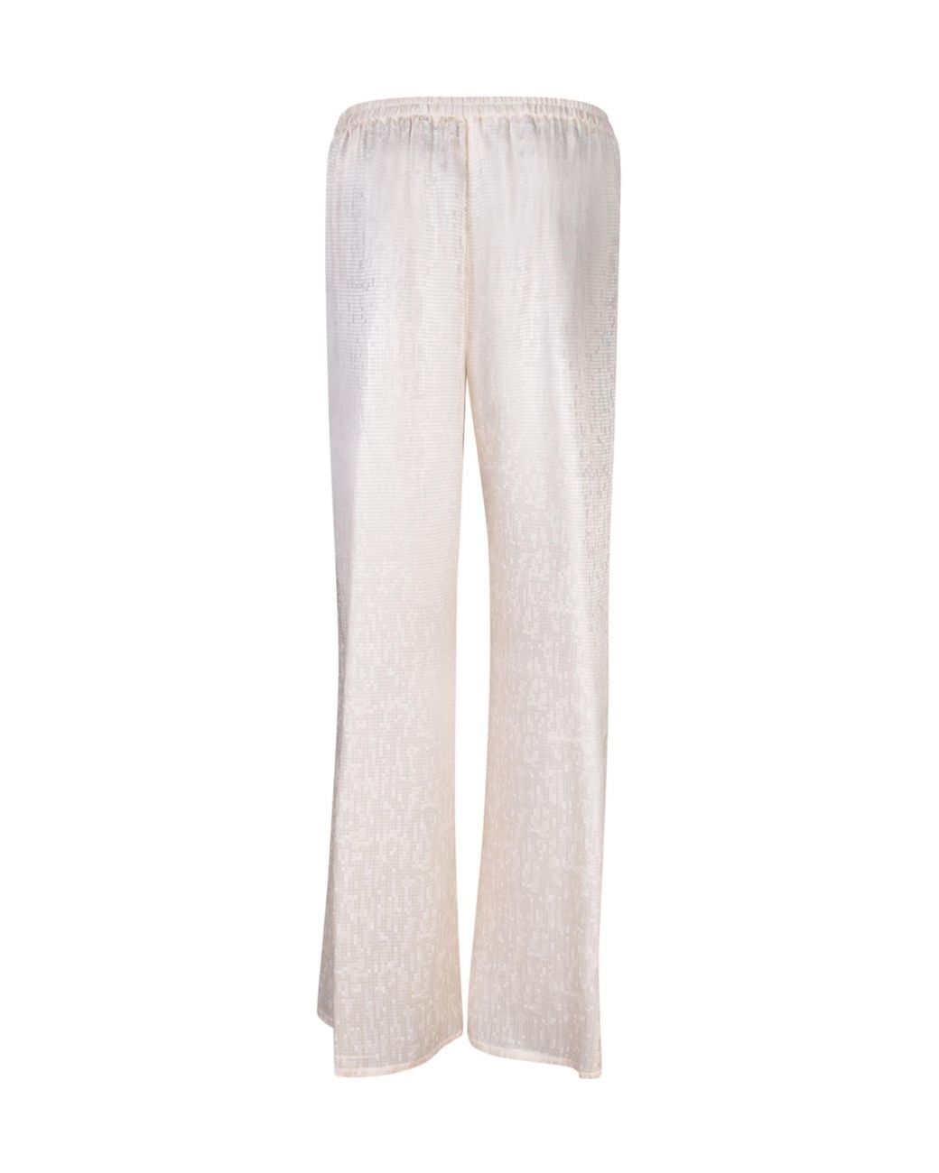 Forte_forte White Flared Silk-Blend Pants