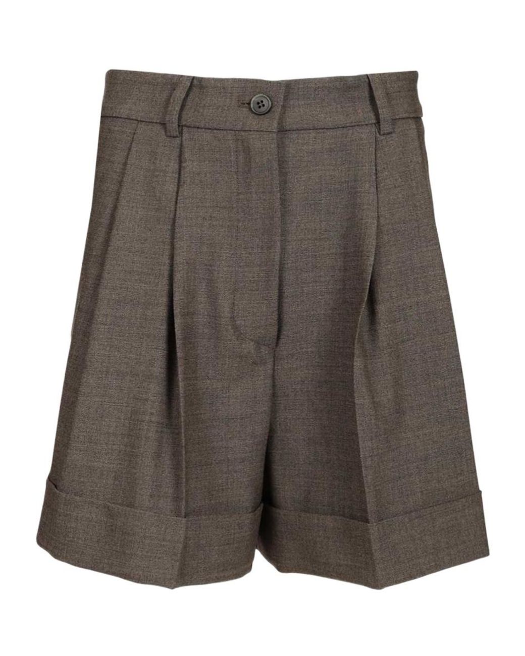 P.A.R.O.S.H. Gray Pleated Shorts
