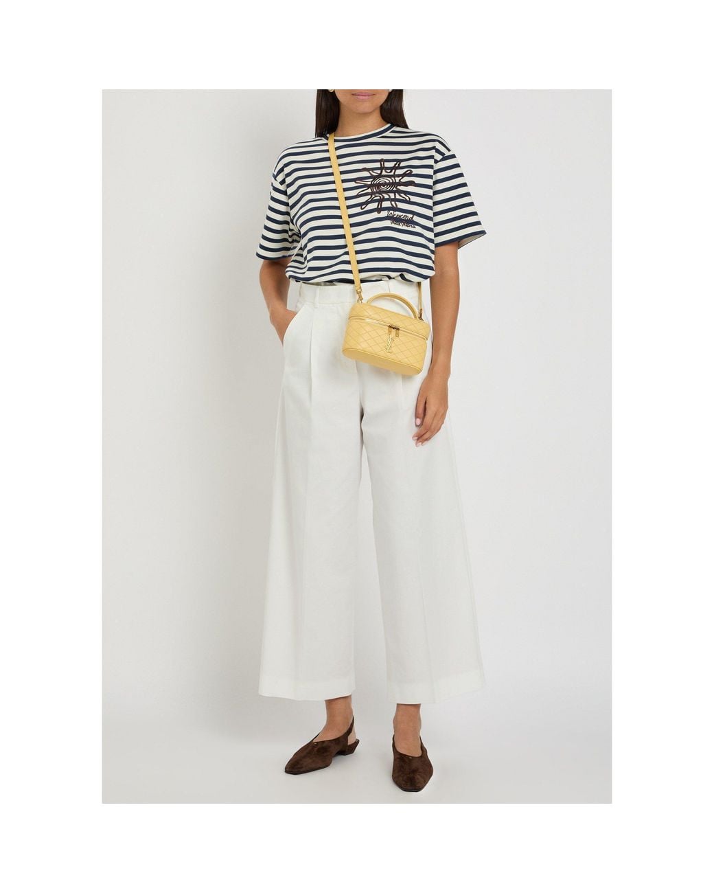 Weekend by Maxmara White Cotton Relaxed-Fit Wide-Leg Trousers