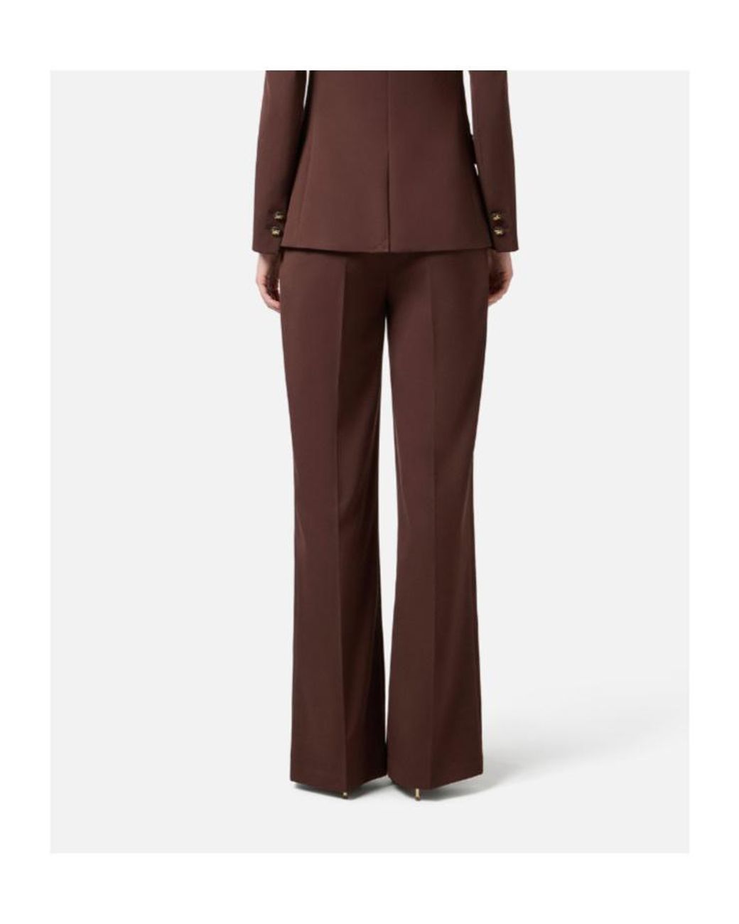 Elisabetta Franchi Brown Gabardine Trousers