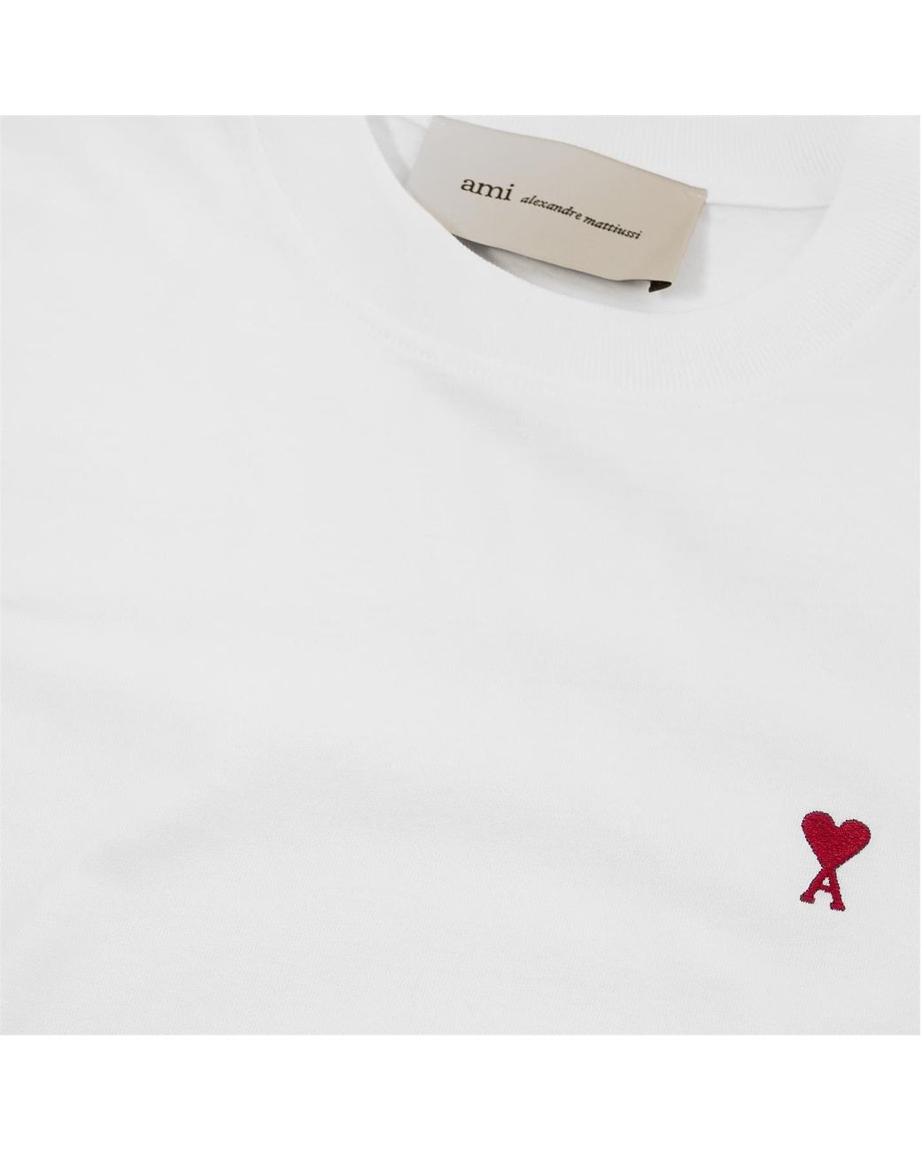 AMI White Logo Crew Neck T-Shirt
