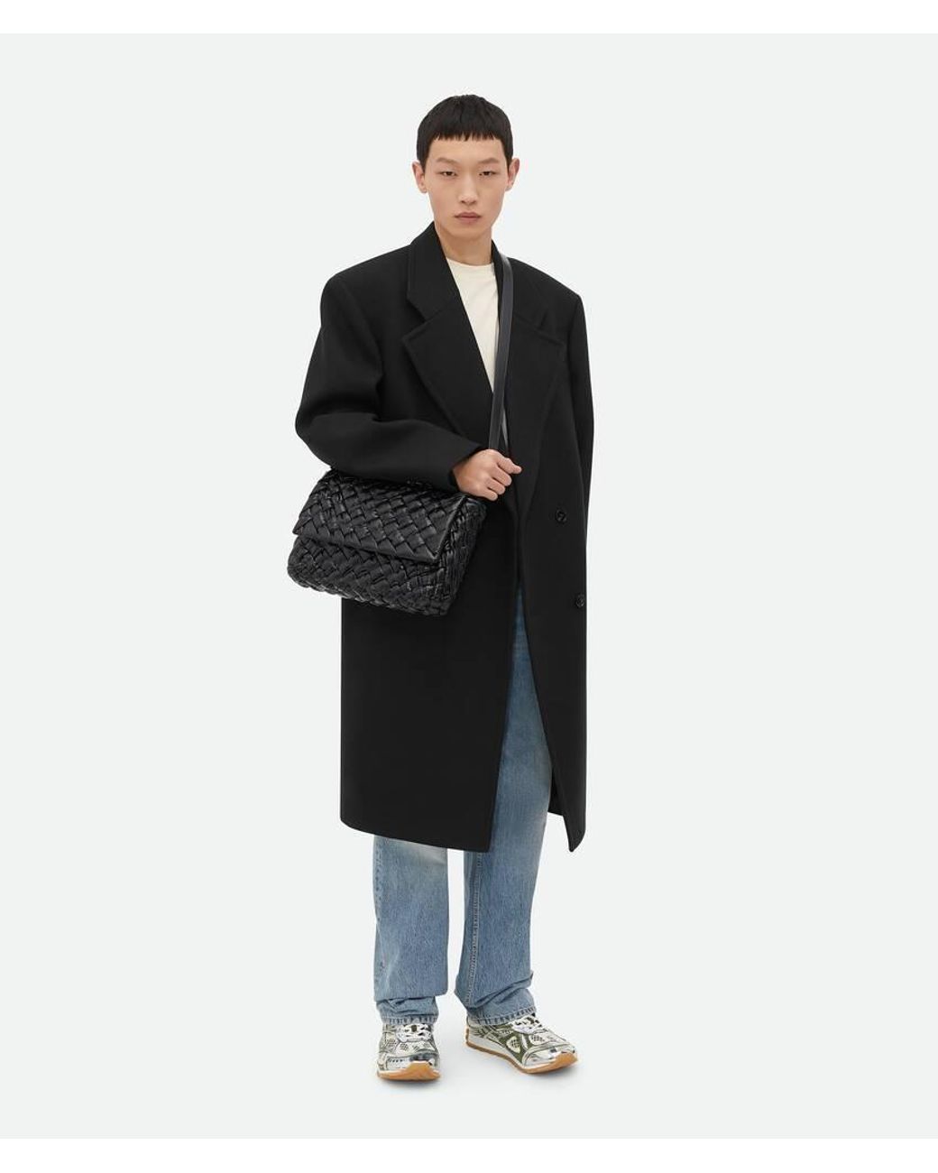Bottega Veneta Black Rumple Messenger for men