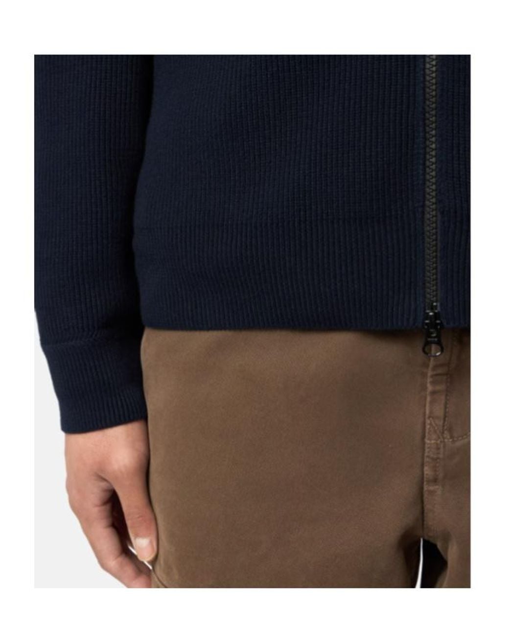 Stone Island Blue Logo Patch Zip-Up Cardigan for men