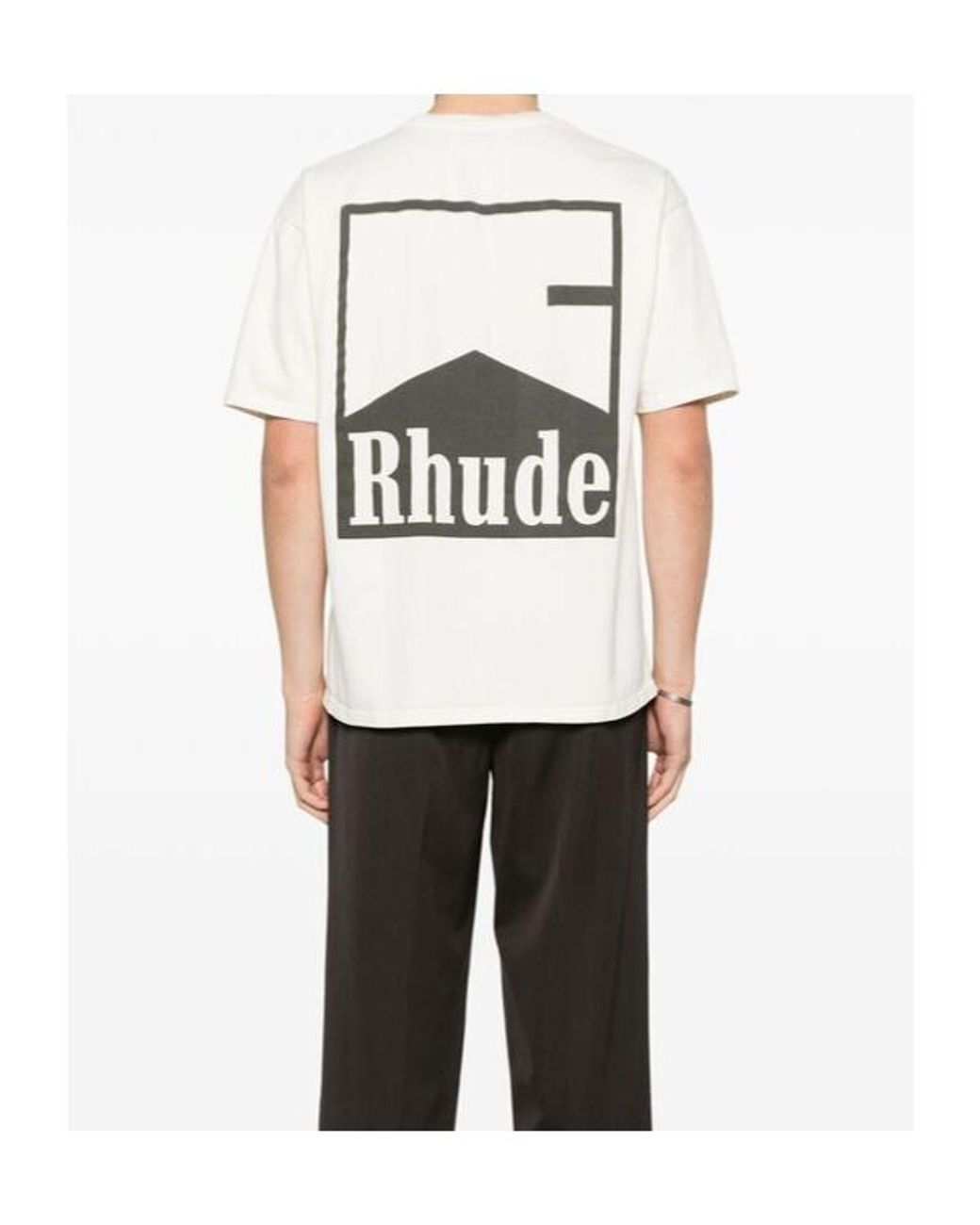 Rhude White Logo Graphic T-Shirt for men