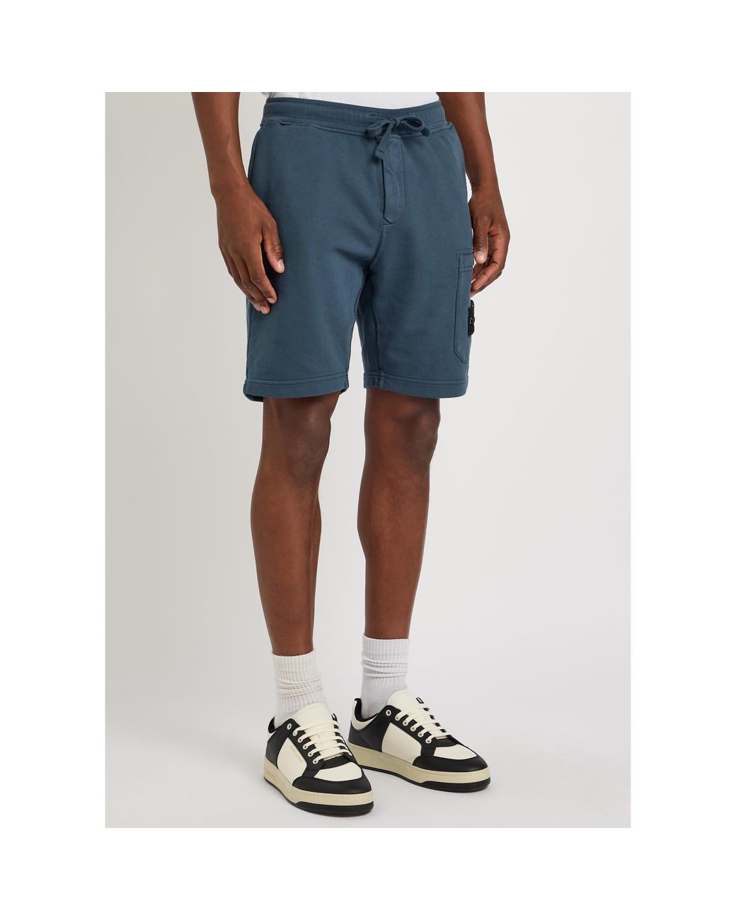 Stone Island Blue Drawstring Utility Shorts for men