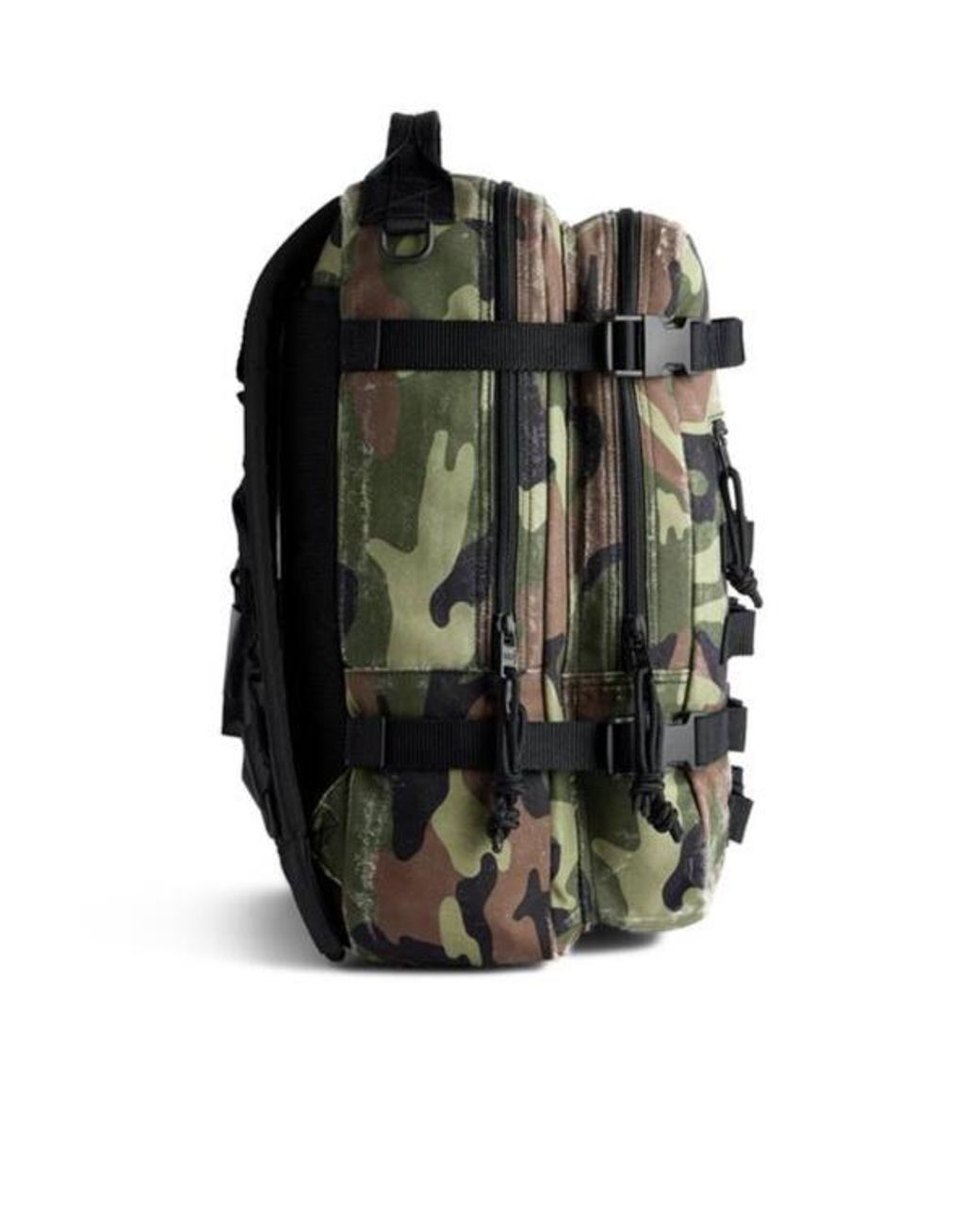 Balenciaga Black Camo Printed Army Space Small Backpack for men