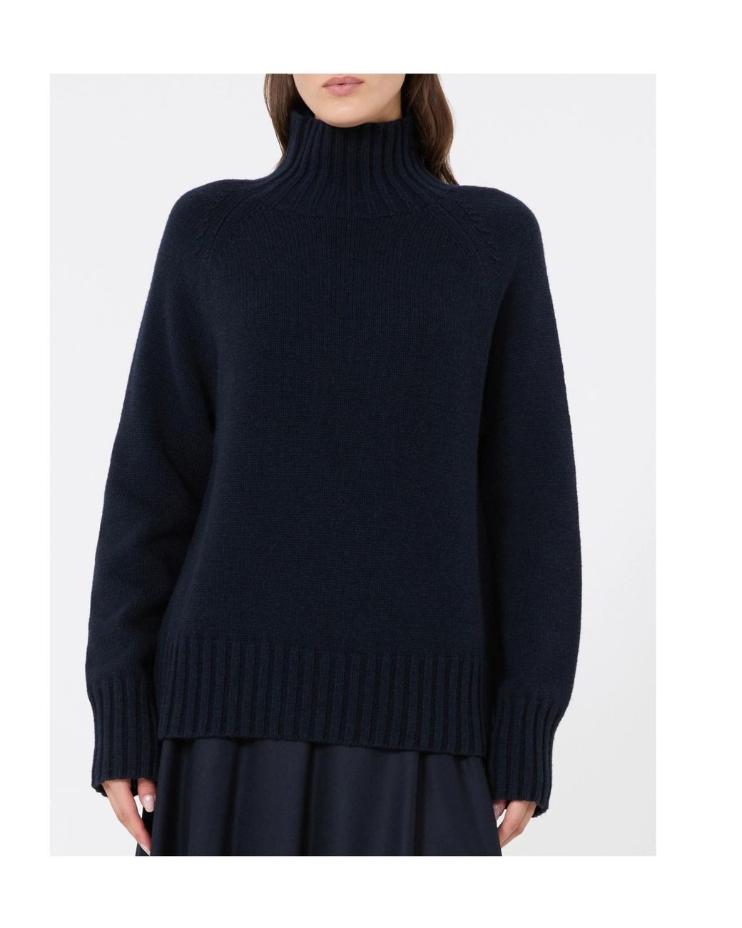 Max Mara Blue Mantova High Neck Knitted Sweater