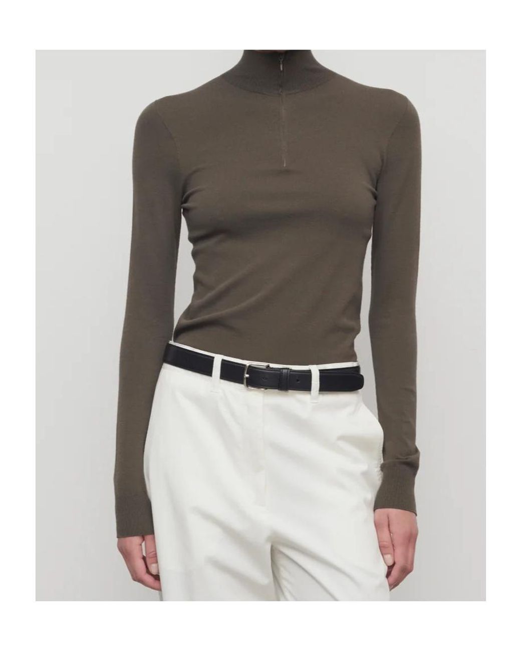 The Row Green Lalea Stretch-Knit Top