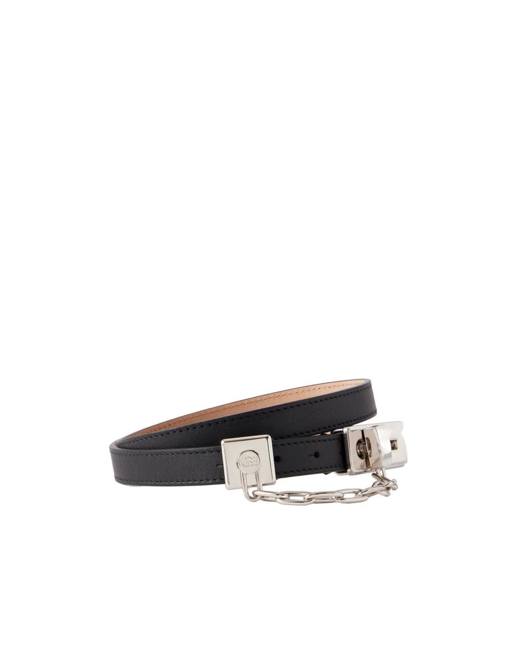 Gabriela Hearst White Lock Chain-Detailed Leather Belt