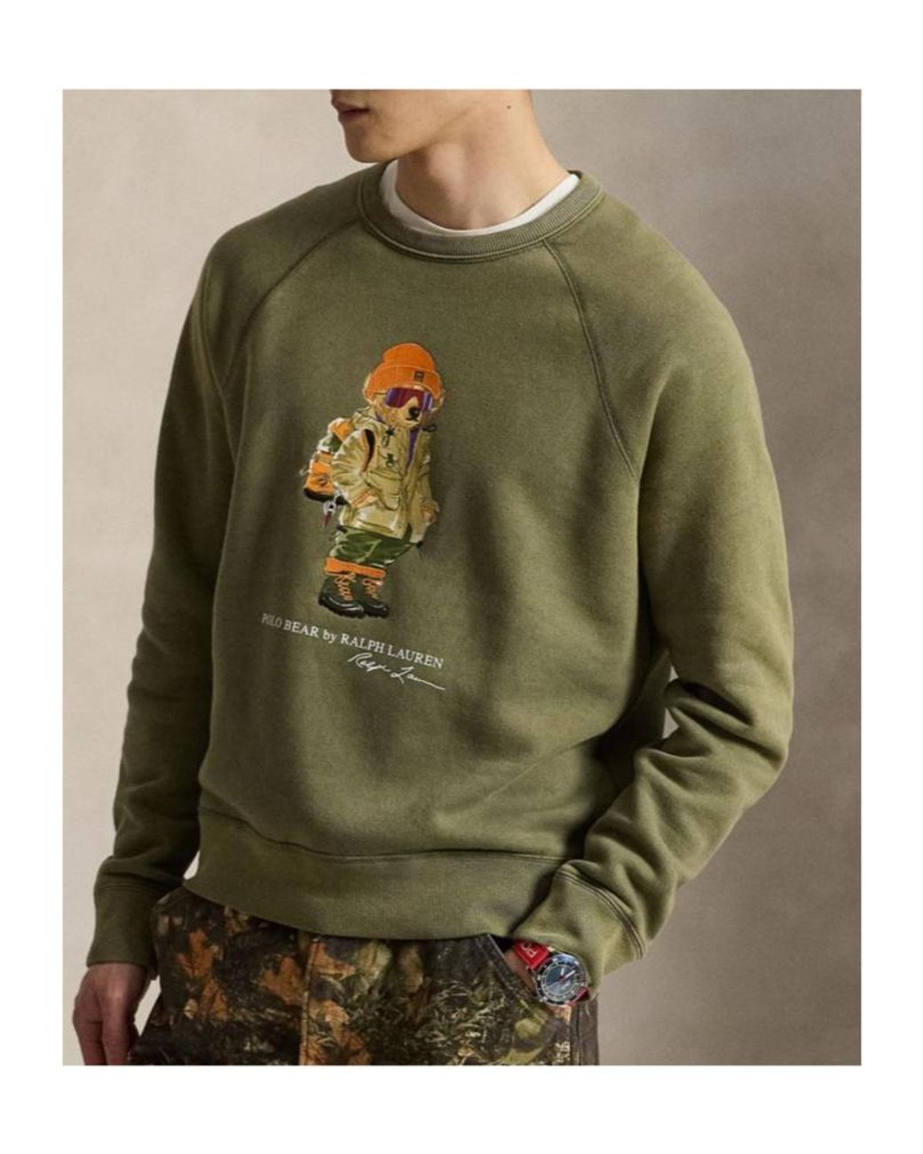 Polo Ralph Lauren Green Polo Bear Crewneck Sweatshirt for men