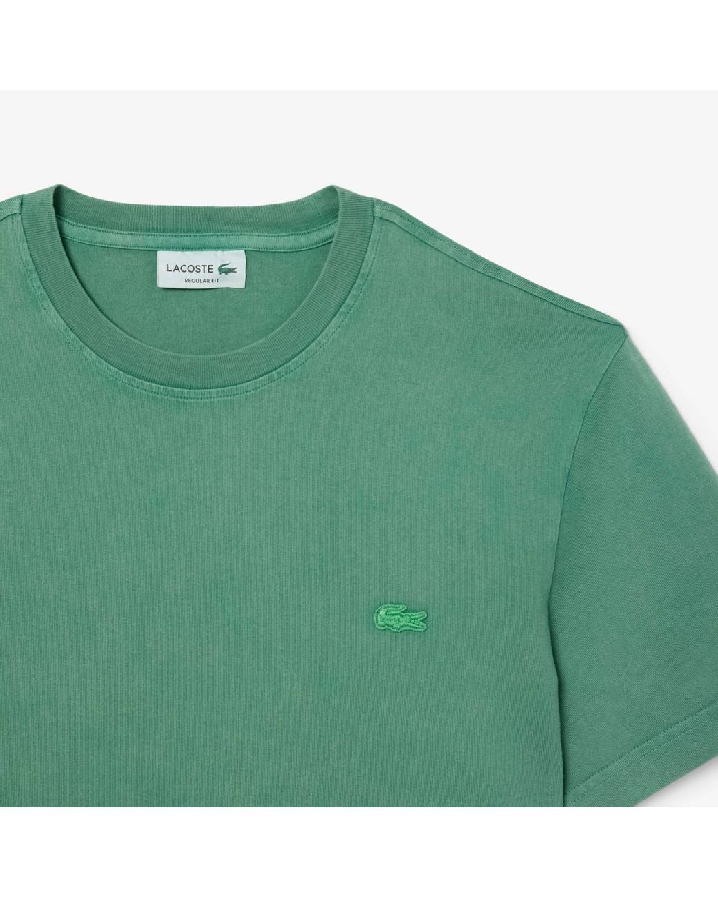 Lacoste Green Washed Crewneck Shortsleeve Tshirt for men