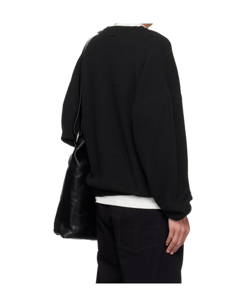 Fear Of God Black Waffle Crewneck Sweater for men