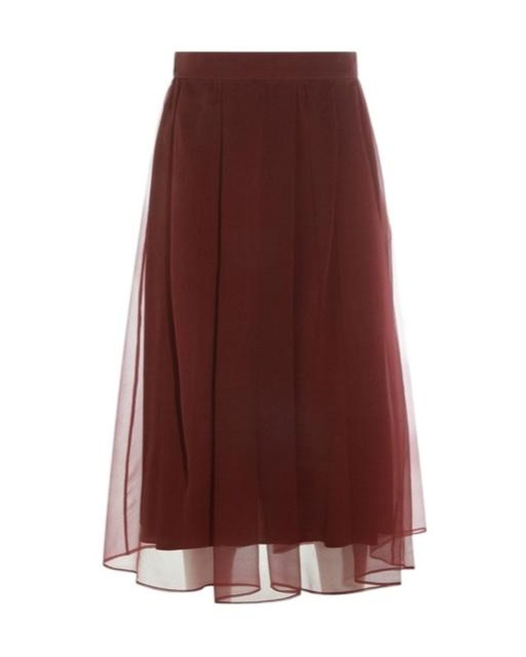 Brunello Cucinelli Purple Flared Midi Skirt