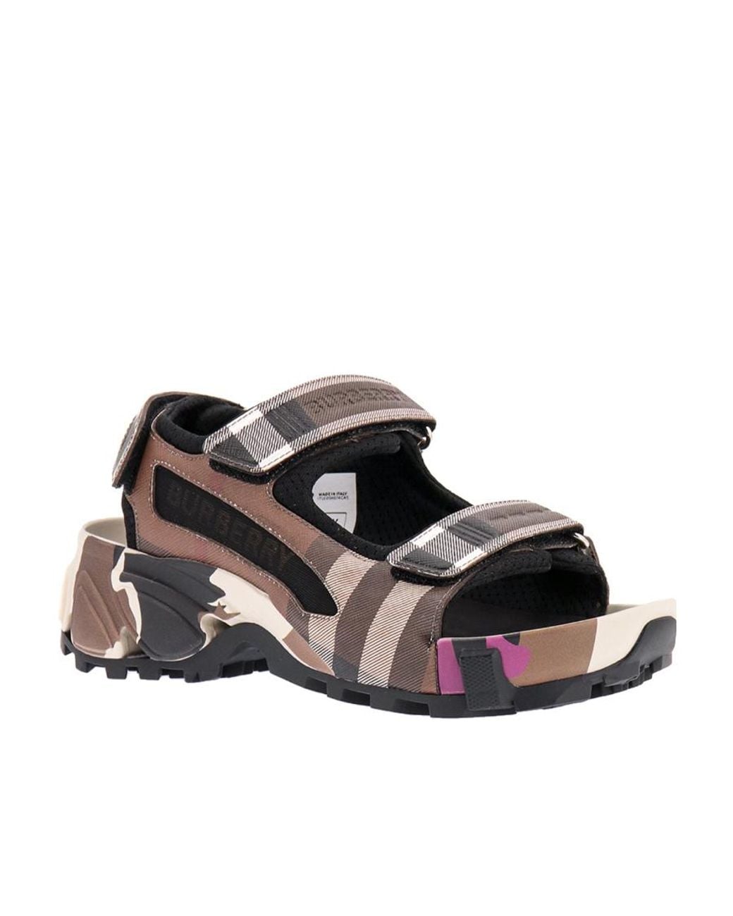 Burberry Multicolor Arthur Check-Pattern Sandals