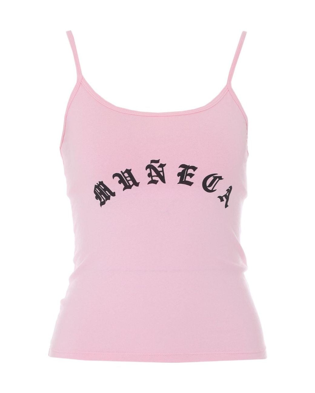 Willy Chavarria Pink Cholita Printed Cropped Tank Top