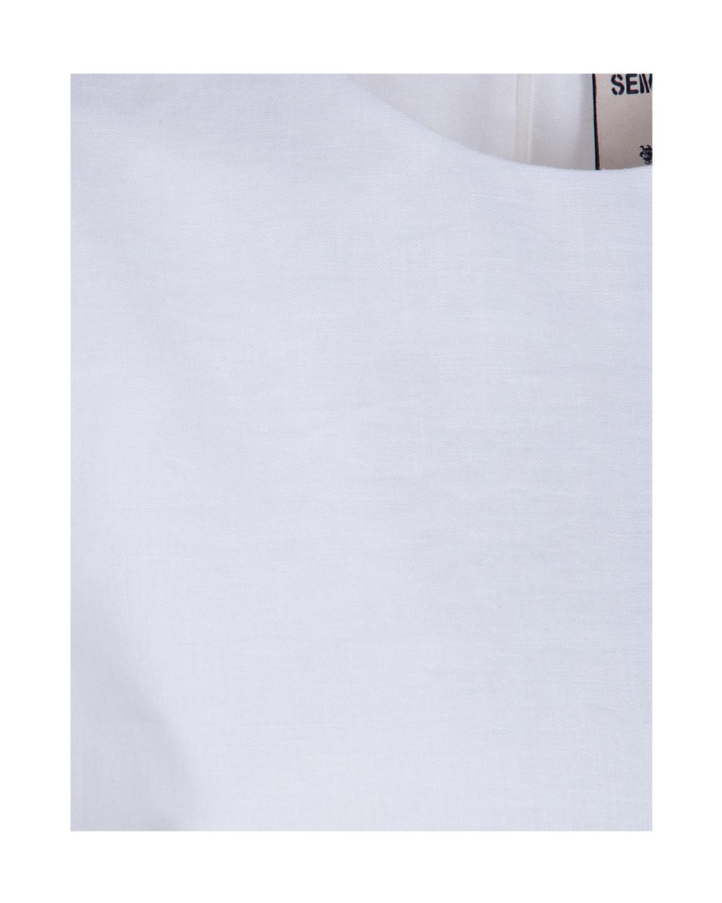 Semicouture White Round-Neck Dress