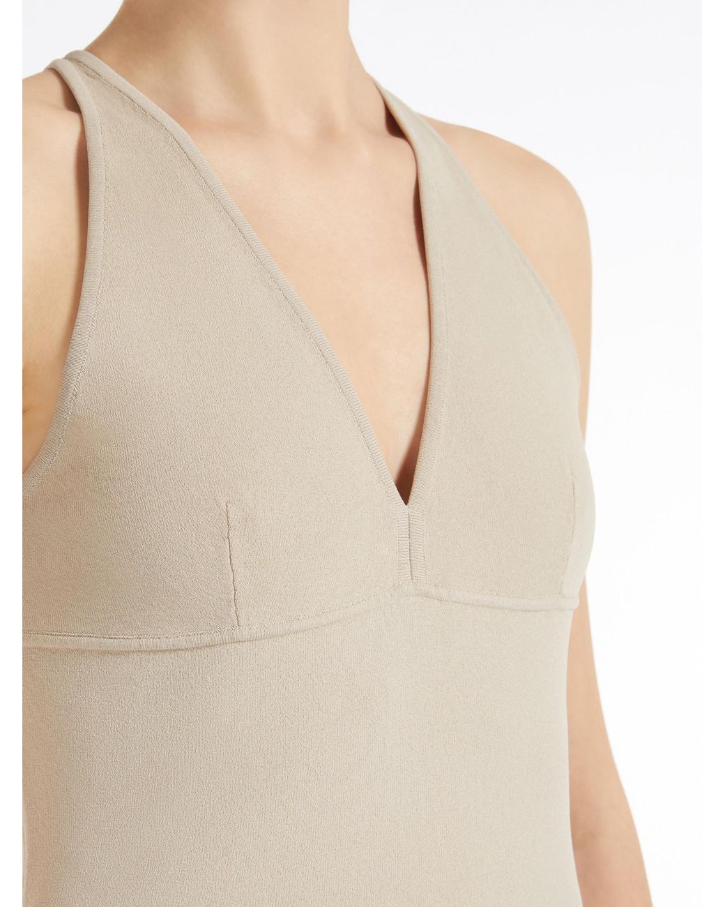 Max Mara Natural Armida1234 V-Neck Sleeveless Top