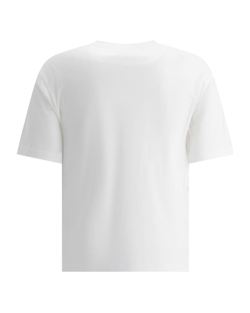 Prada White Logo Embroidered Short Sleeved T-Shirt for men