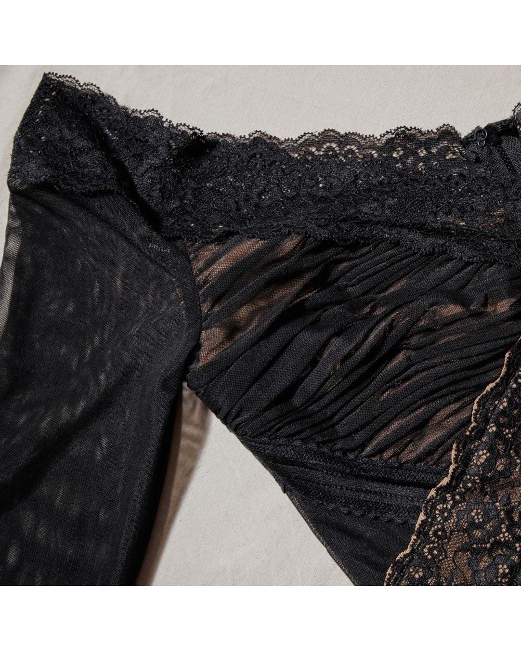 Self-Portrait Black Mesh Lace Mini Dress