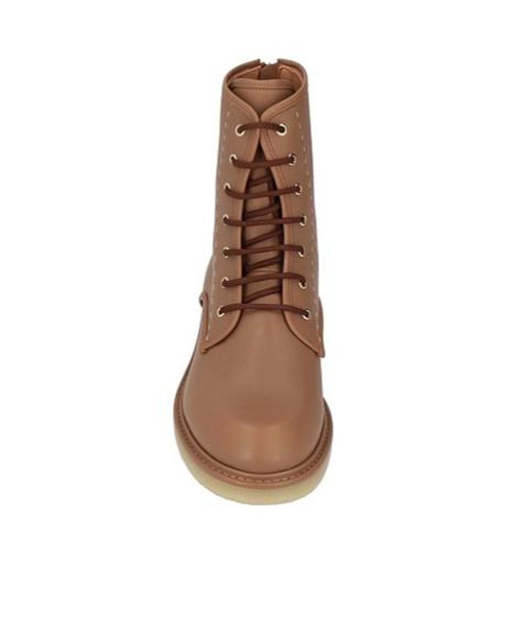 Max Mara Brown Simple Leather Ankle Boots